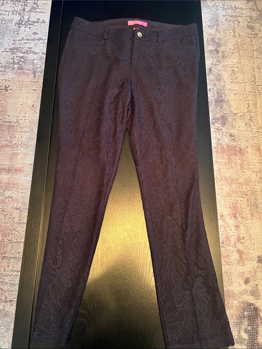 Lilly Pulitzer Purple Lace-Texture Straight Leg Pants
